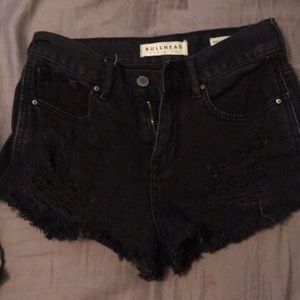 Bullhead denim destroyed shorts
